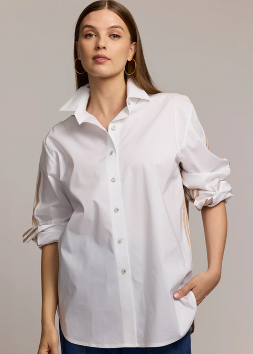 Oversized Long Sleeve Classic Stripe Combo Shirt