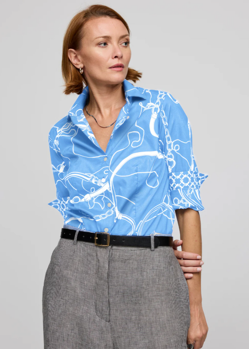 Diane Long Sleeve Equestrian Print Shirt
