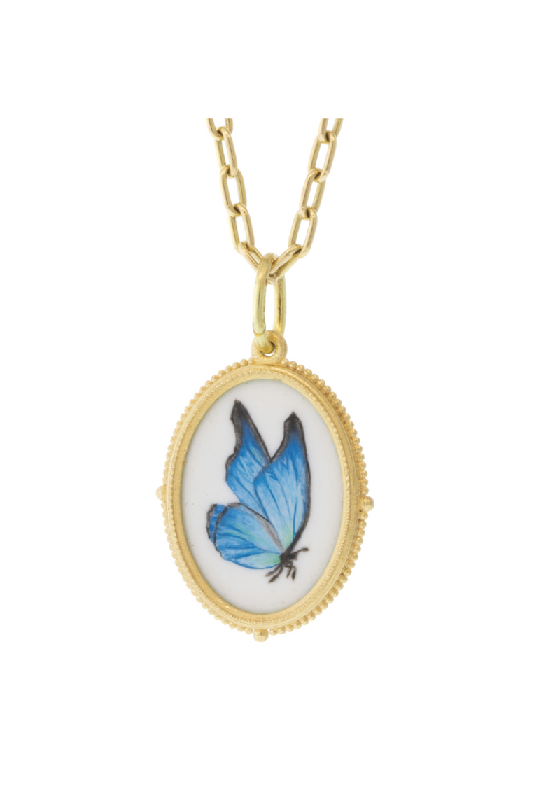 Erica Molinari Enamel Blue Butterfly Charm