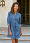 F&E Mary Ruffle Denim Dress