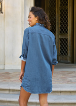 F&E Mary Ruffle Denim Dress