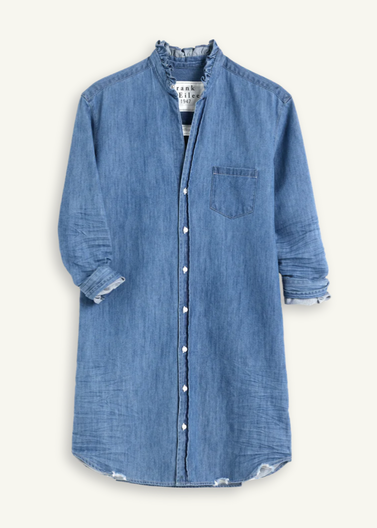 F&E Mary Ruffle Denim Dress