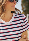 F&E Harper Red, Navy & White Stripe Dress