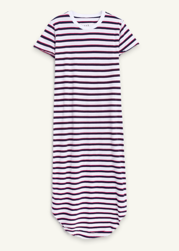 F&E Harper Red, Navy & White Stripe Dress