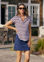F&E Charlotte White, Red & Navy French Stripe