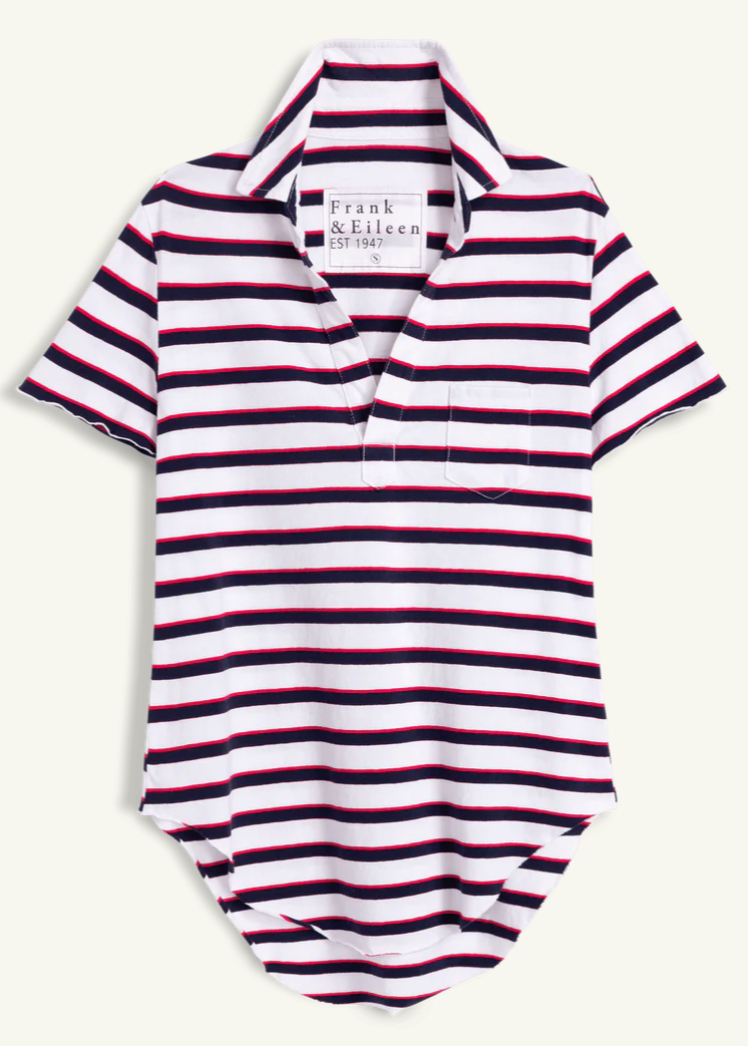 F&E Charlotte White, Red & Navy French Stripe