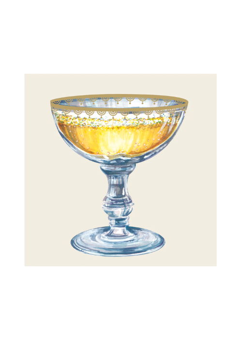 Champagne Coupe Cocktail Napkin
