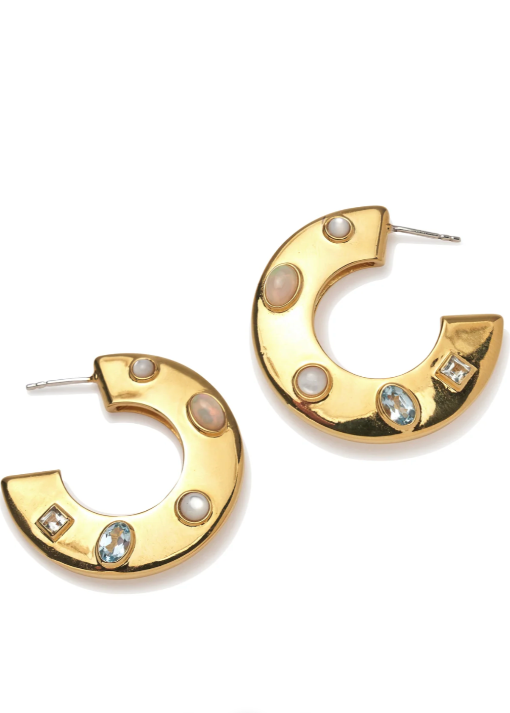 LF Saucer Hoops Dotted Pearl