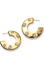 LF Saucer Hoops Dotted Pearl