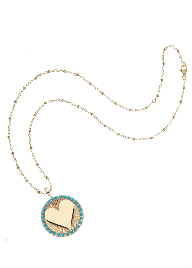Jane Win Love Embellished Heart Turquoise