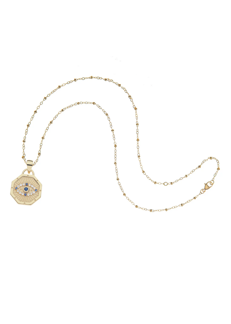 Jane Win Protect Evil Eye Petite Embellished Pendant