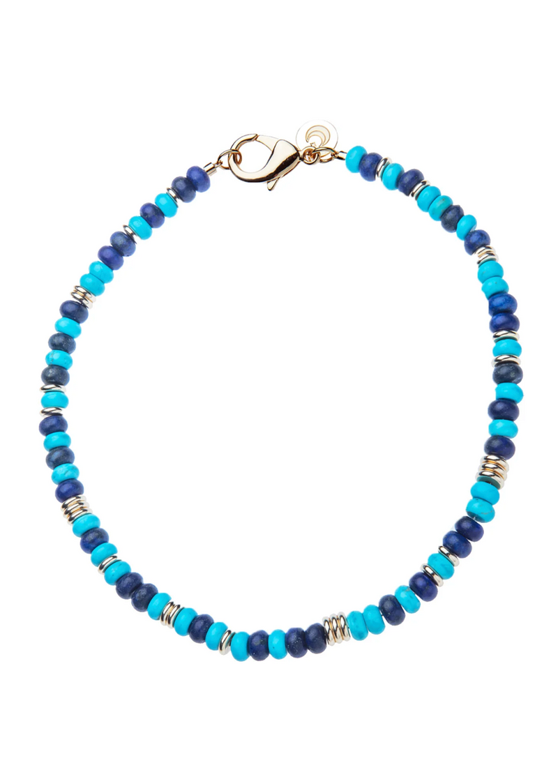 Jane Win Gumdrop Lapis & Turquoise Necklace