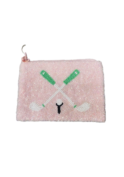 Golf Clubs Beaded Coin Purse