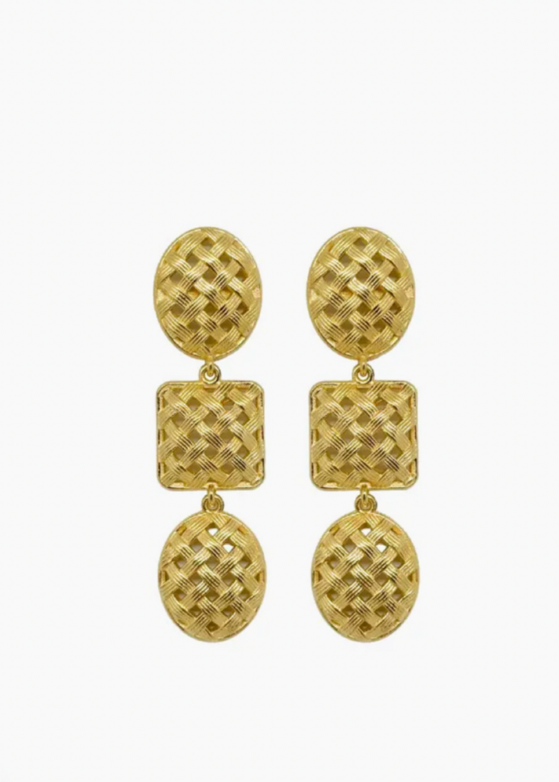 Catherine Lattice Triple Drop Earrings