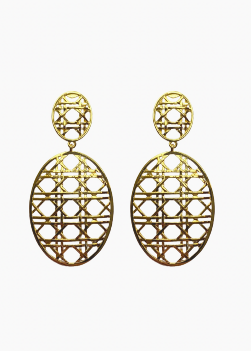 Remy Wicker Oval Link Earrings