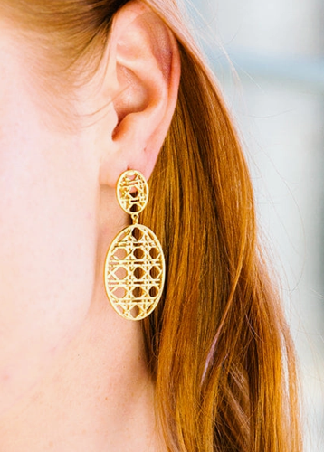 Remy Wicker Oval Link Earrings