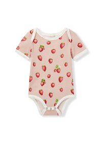 Strawberry Organic Cotton Short Sleeve One Piece