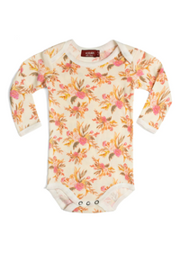 Vintage Floral Organic Cotton Long Sleeve One Piece