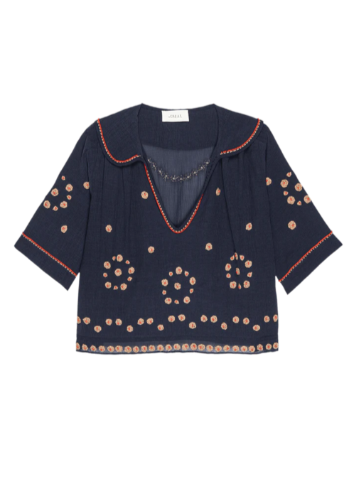 the Great Beaded Vintage Sailor Top Navy