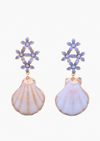 Floral Shell Drop Earrings