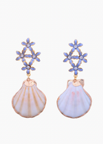 Floral Shell Drop Earrings