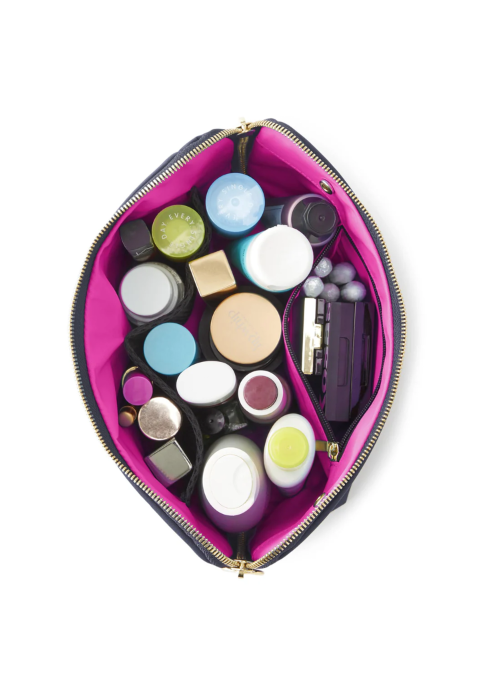 Signature Makeup Bag Navy/Pink