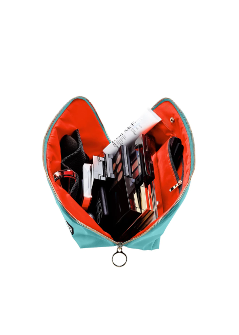 Vacationer Makeup Bag Sea Green/Orange