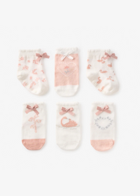 Swan Non-Slip Baby Socks (6 Pair)