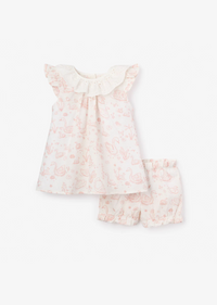 Swan Toile Swiss Dot Dress + Bloomer