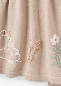 Embroidered Floral Cotton Knit Dress