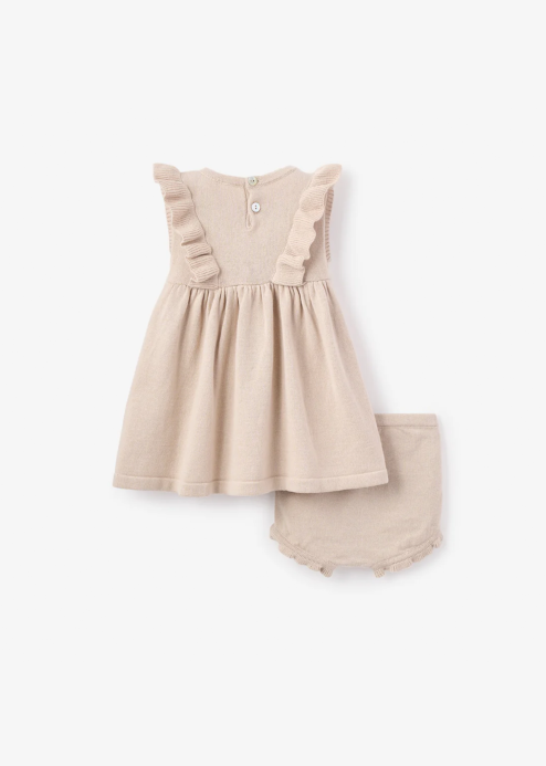 Embroidered Floral Cotton Knit Dress