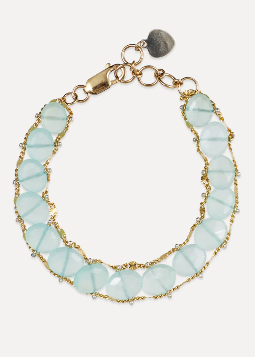 Aqua Chalcedony Helix Bracelet