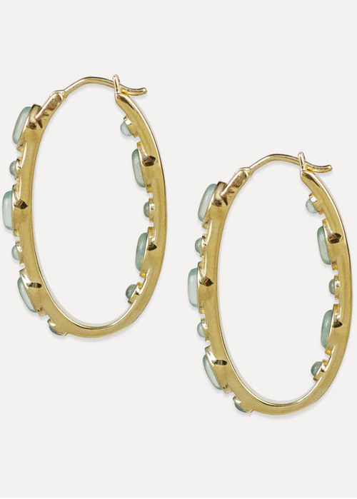 Aqua Chalcedony Casablanca Hoops