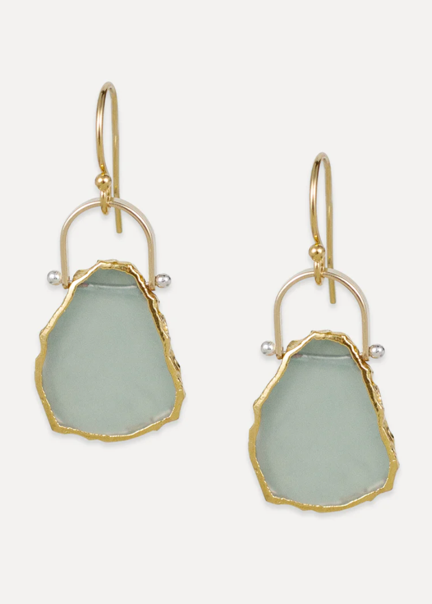 Wave Aqua Chalcedony Earrings