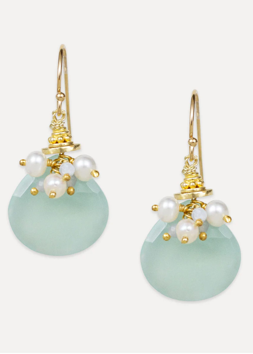 Aqua Chalcedony Odessa Earrings