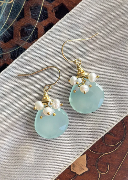 Aqua Chalcedony Odessa Earrings