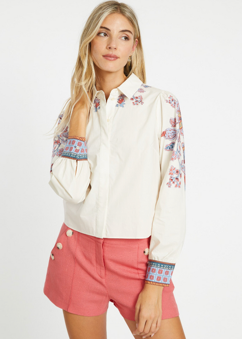 Audrey Top Woodblock Bloom