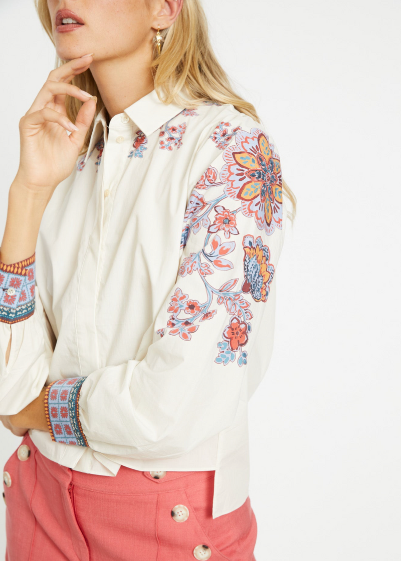 Audrey Top Woodblock Bloom
