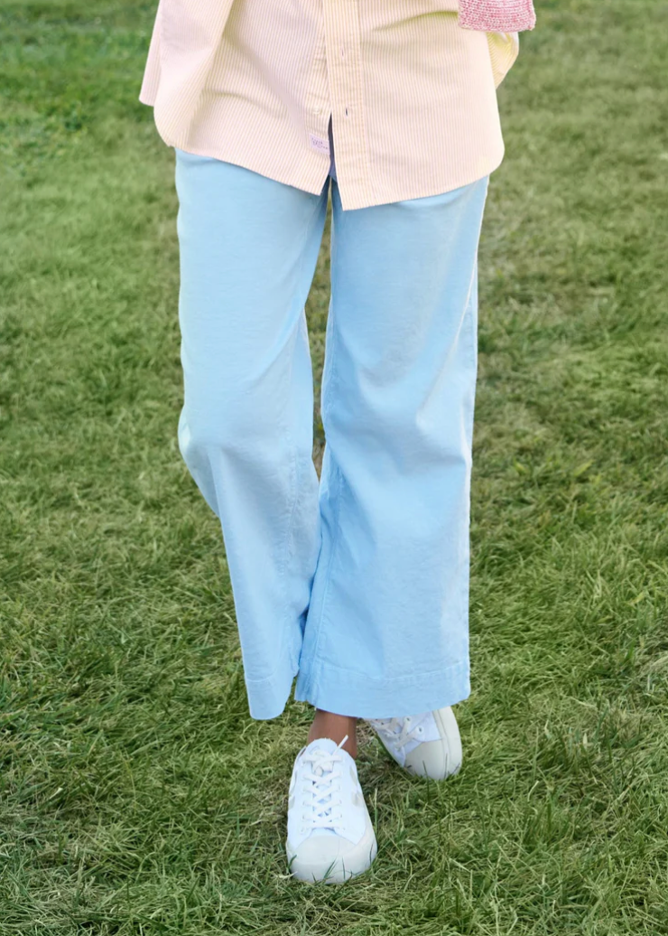 F&E Wexford Linen Pant Soft Blue