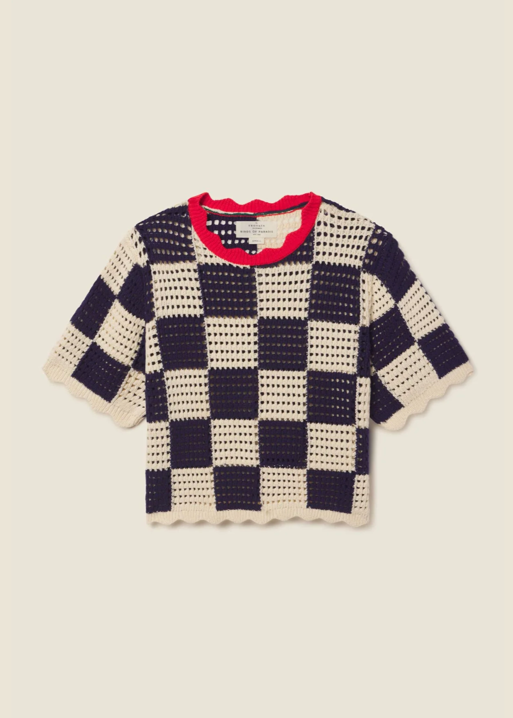 Trovata Jules Navy Check Sweater