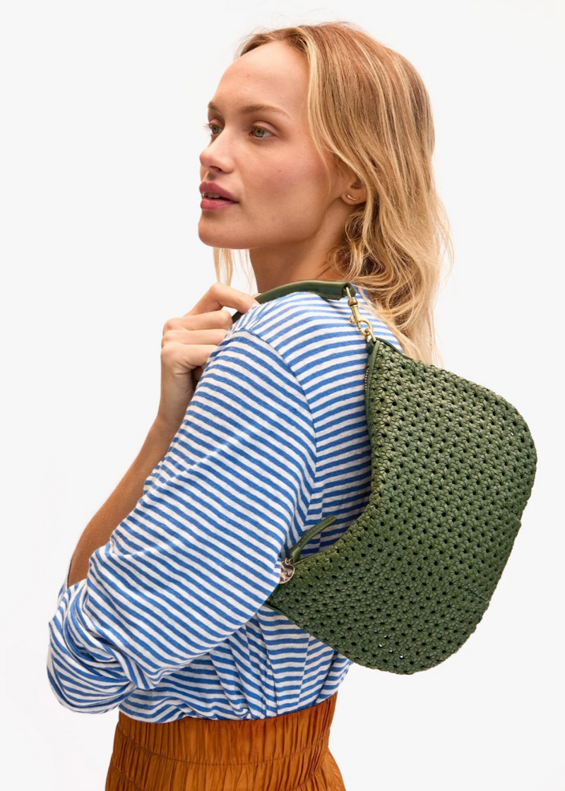 Clare V Petite Moyen Army Rattan