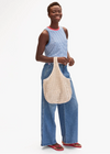 Clare V Bando White Knot Woven Leather