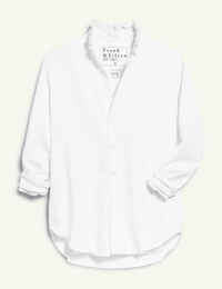 F&E Eileen White Ruffle Collar Button-Up Shirt