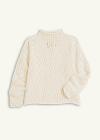 F&E Monterey Pointelle Sweater Ivory