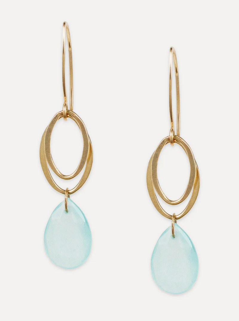 Fiona Aqua Chalcedony Earrings