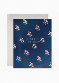 Dainty Block Print Birthday Greeting Card