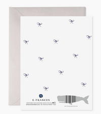 Navy Striped Bow Thank You Greeting Card