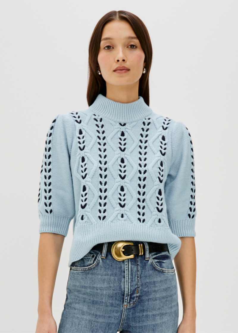Rails Addy Sweater Sky/Navy Cables