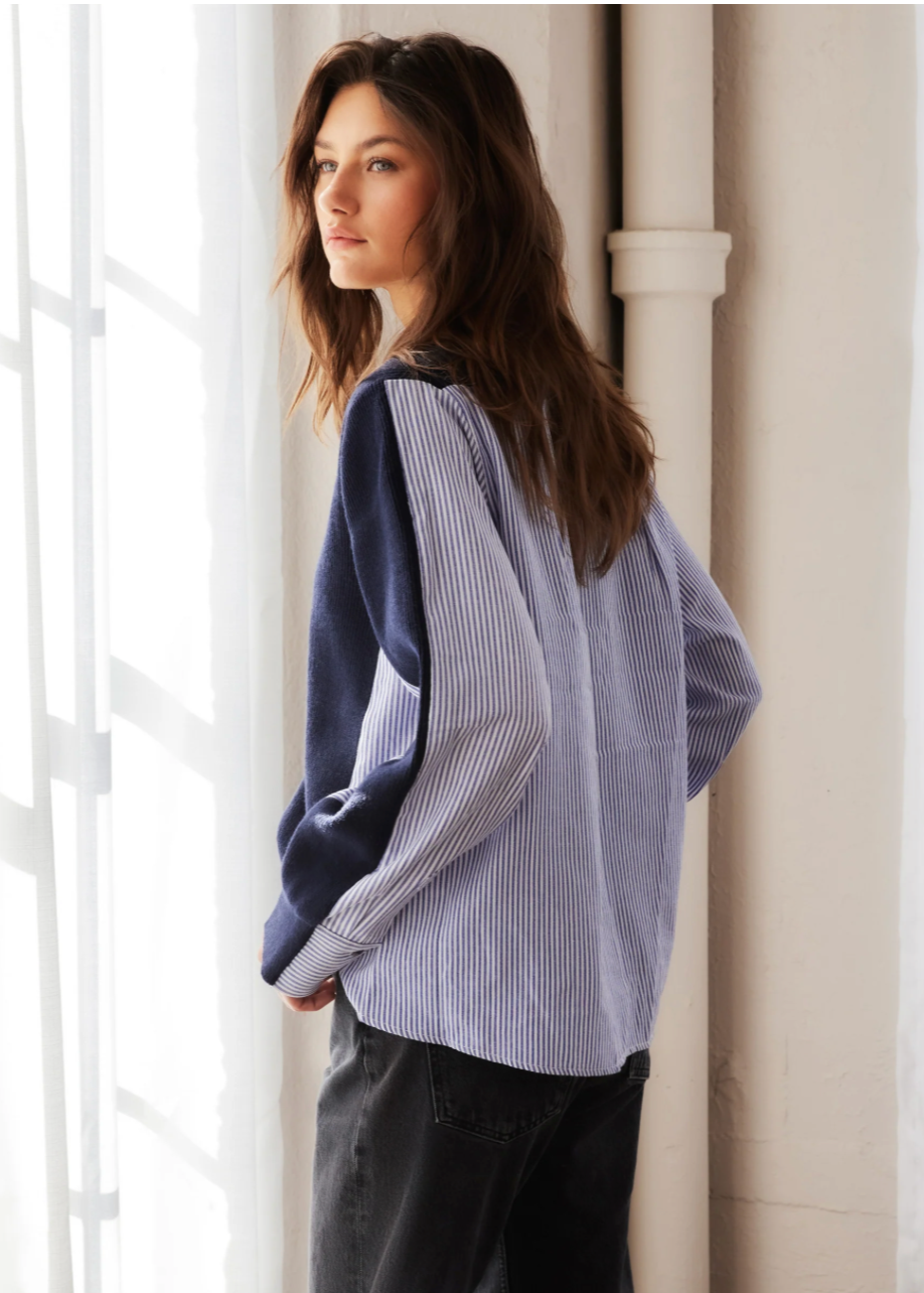 トップス luijewelry knit05 Unbalanced Crew Neck Knit, Topaz