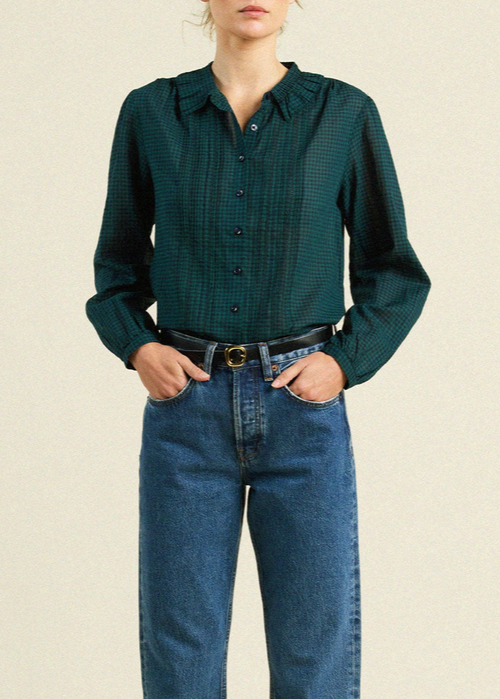 Trovata Alise Blouse Sea Pine Check